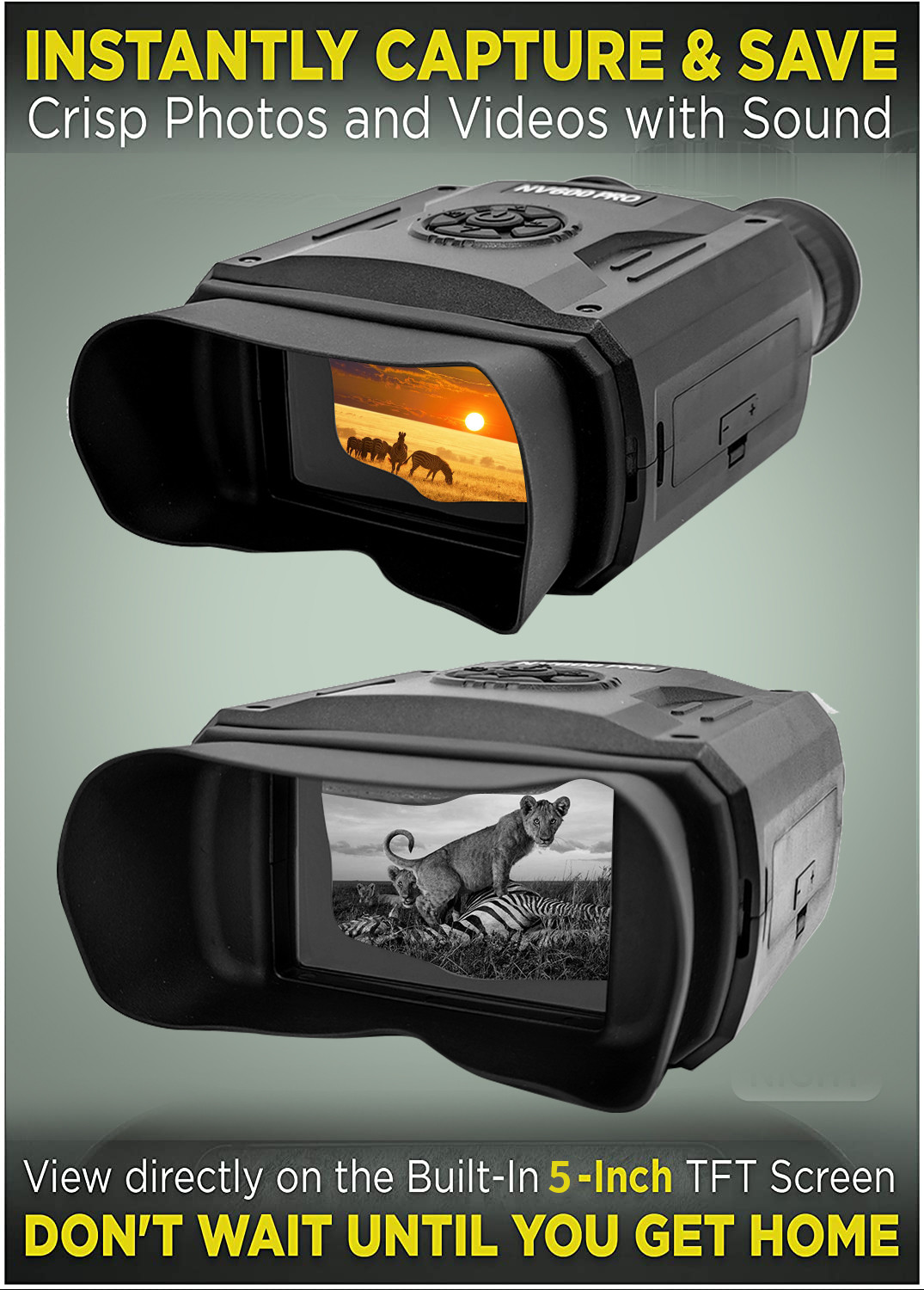 NV600pro Digital Infrared Night Vision Binoculars With 3.5inch LCD Widescreen 32G- 256G Card