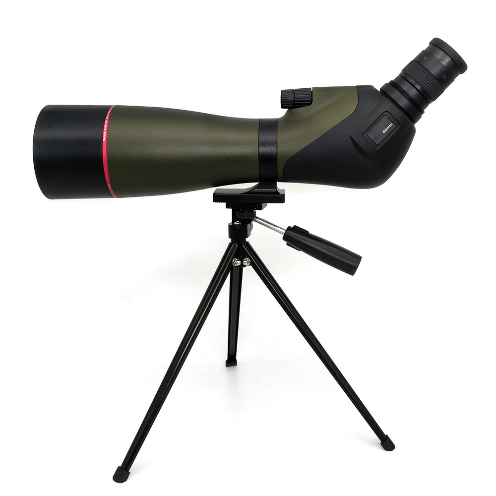 Eyepiece Spotting Scope Telescope 45 Degree Angled 20-60X80 For Birding